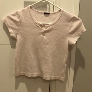 Brandy Melville Pink Baby Tee